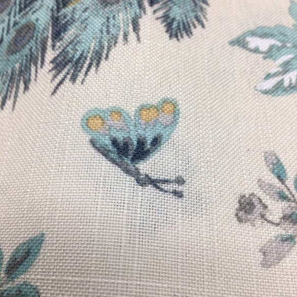 Laura Ashley Belvedere Peacock 4 Window Curtain Panels 2 Sets Blue Turquoise 84" - Picture 7 of 12